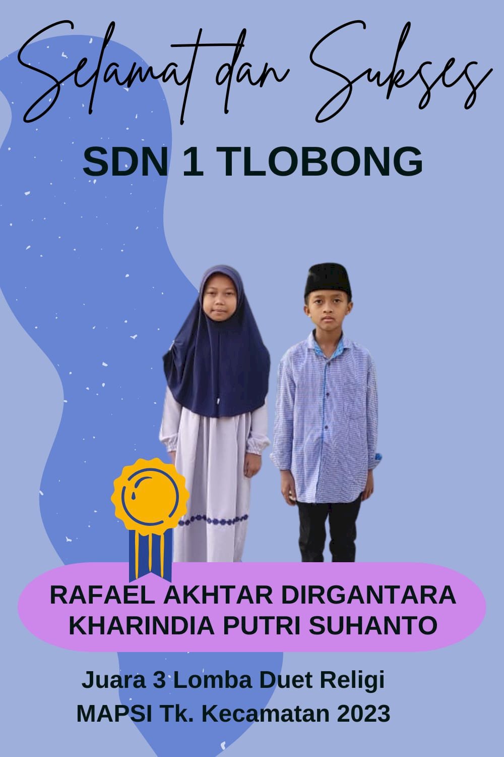 SDN 1 Tlobong Juara Lomba Kaligrafi dan Duet Religi!